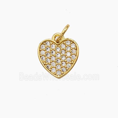Copper Heart Pendant Pave Zirconia 18K Gold Plated