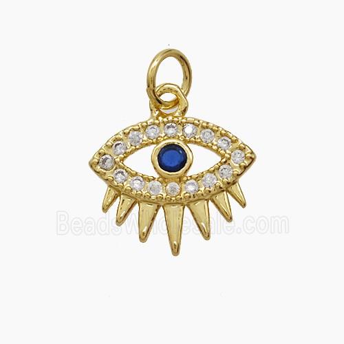 Copper Eye Pendant Pave Zirconia 18K Gold Plated