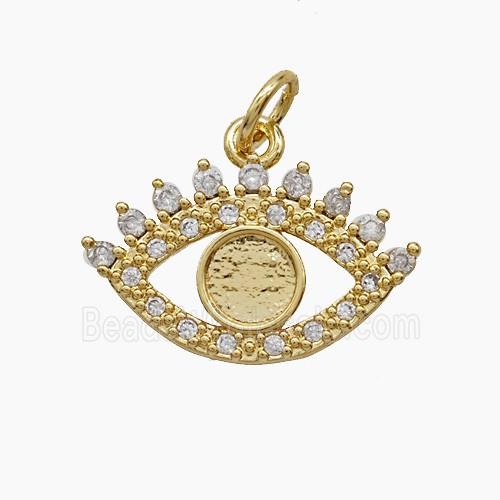 Copper Eye Pendant Pave Zirconia 18K Gold Plated