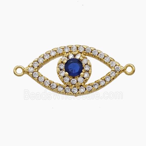 Copper Eye Connector Pave Zirconia 18K Gold Plated