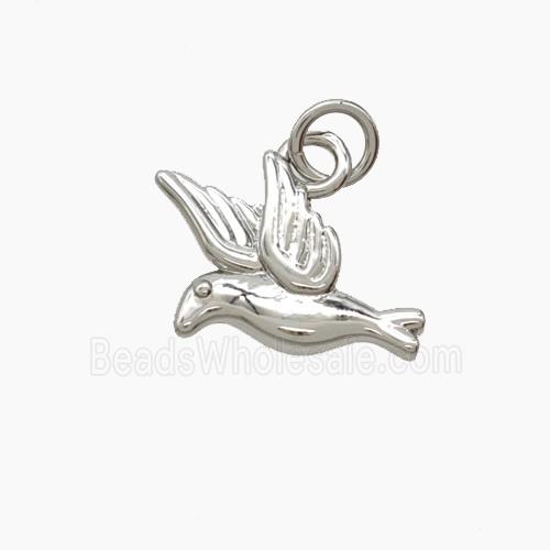 Copper Dove Birds Pendant Platinum Plated