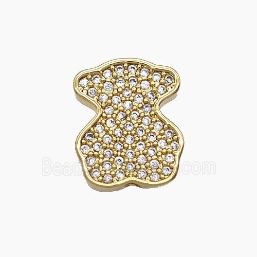 Copper Bear Pendant Pave Zirconia 18K Gold Plated