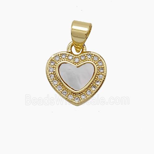 Copper Heart Pendant Pave Zirconia 18K Gold Plated
