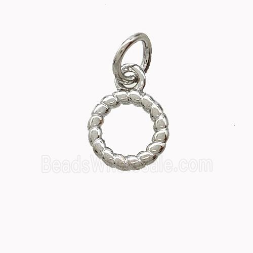Copper Circle Pendant Platinum Plated