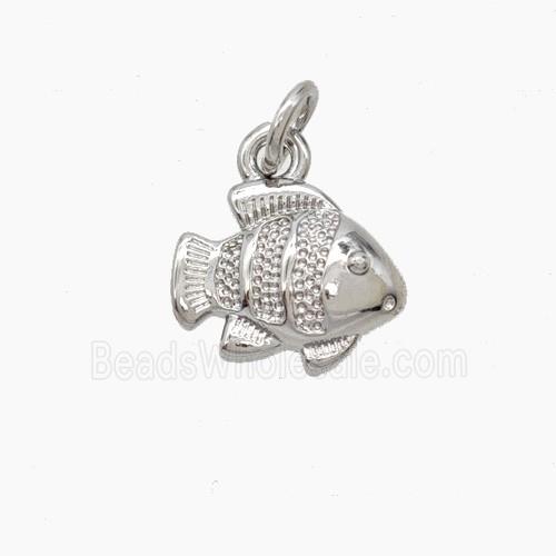 Copper Fish Pendant Platinum Plated