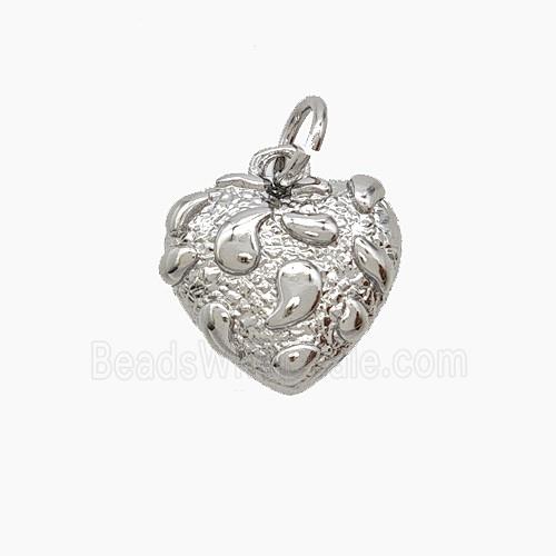 Bohemia Style Copper Heart Pendant Platinum Plated