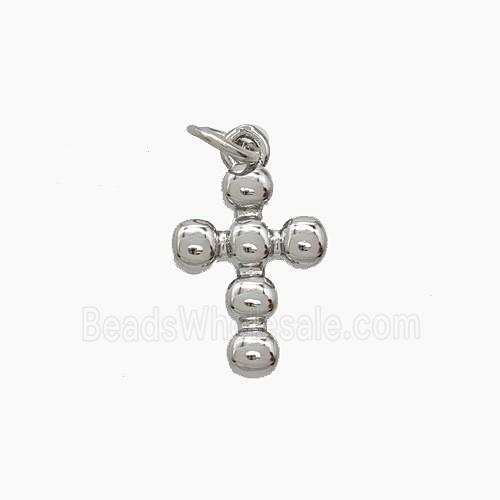 Copper Cross Pendant Platinum Plated