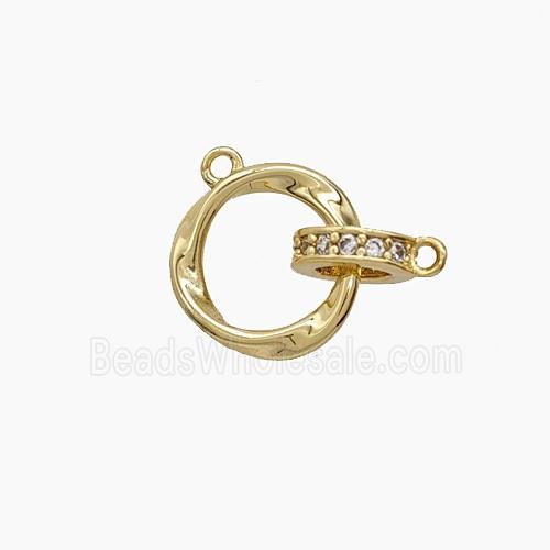 Copper Pendant Pave Zircon, Gold Plated