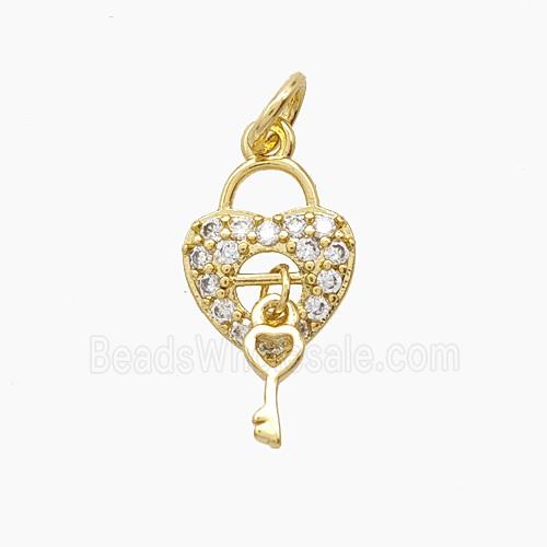 Copper Pendant Pave Zircon, Gold Plated