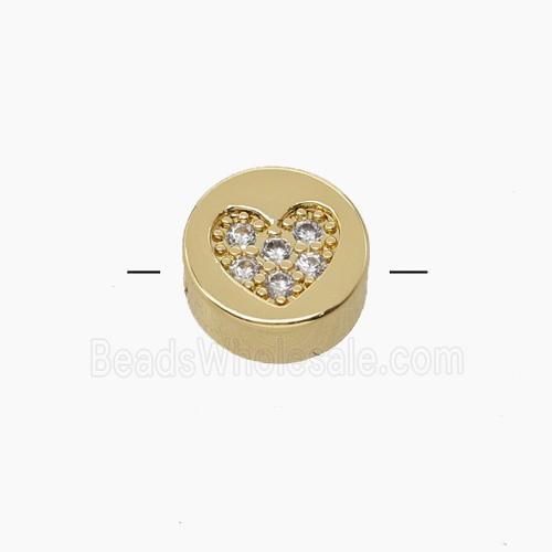 Copper Pendant Pave Zircon, Gold Plated