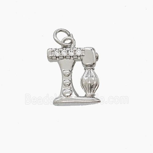 Copper Blender Pendant Pave Zirconia Platinum Plated