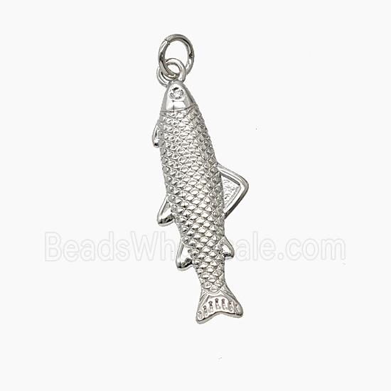 Copper Fish Pendant Platinum Plated