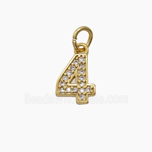 Copper Pendant Pave Zircon, Gold Plated