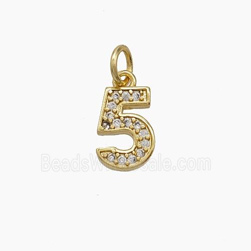 Copper Pendant Pave Zircon, Gold Plated