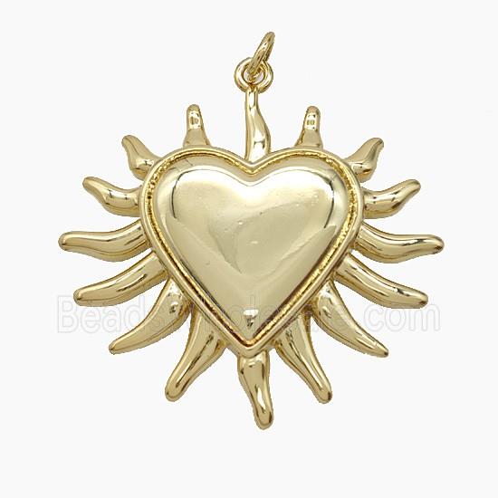Copper Pendant Pave Zircon, Gold Plated