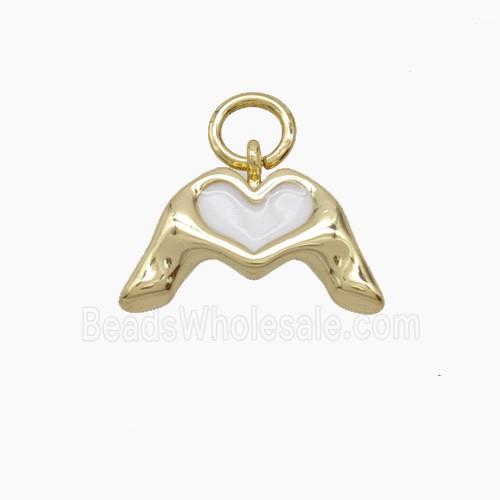 Enamel Copper Pendant, Gold Plated