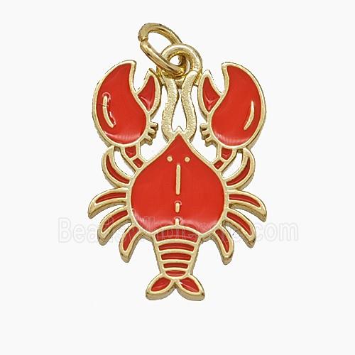 Enamel Copper Pendant, Gold Plated