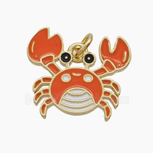 Enamel Copper Pendant, Gold Plated