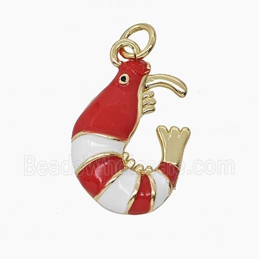 Enamel Copper Pendant, Gold Plated