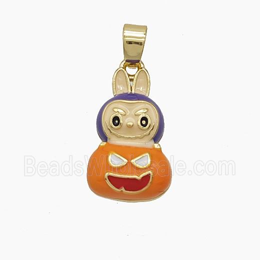 Copper Labubu Halloween Pendant Enamel Gold Plated