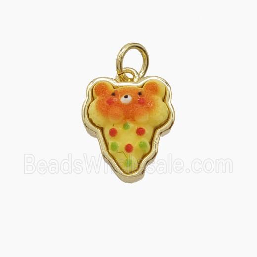 Copper Pendant Pave Resin bead, Gold Plated
