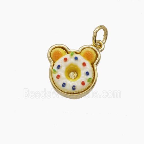 Copper Pendant Pave Resin bead, Gold Plated
