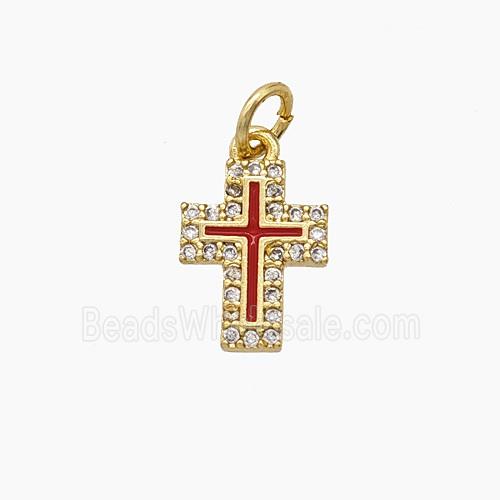 Copper Pendant Pave Zircon, Gold Plated