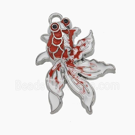 Enamel Copper Pendant, Gold Plated