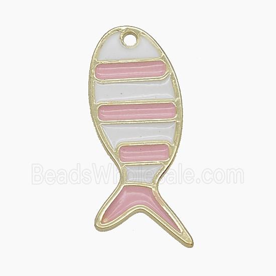 Enamel Copper Pendant, Gold Plated