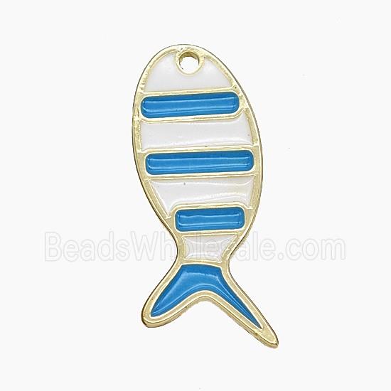 Enamel Copper Pendant, Gold Plated