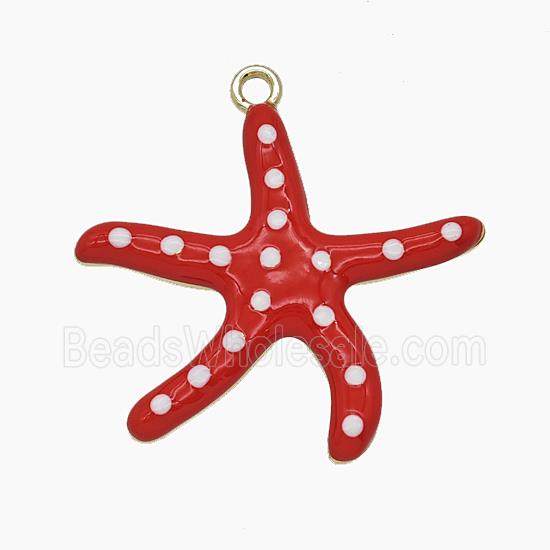 Enamel Copper Pendant, Gold Plated