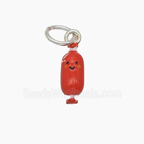 Enamel Copper Pendant, Silver Plated
