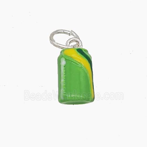 Enamel Copper Pendant, Silver Plated