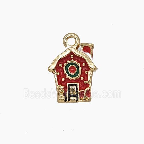 Enamel Copper Pendant, Gold Plated