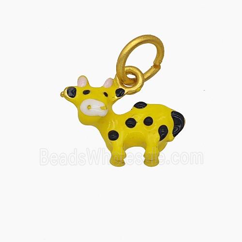 Enamel Copper Pendant, Gold Plated