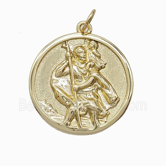 Copper Jesus Pendant Gold Plated