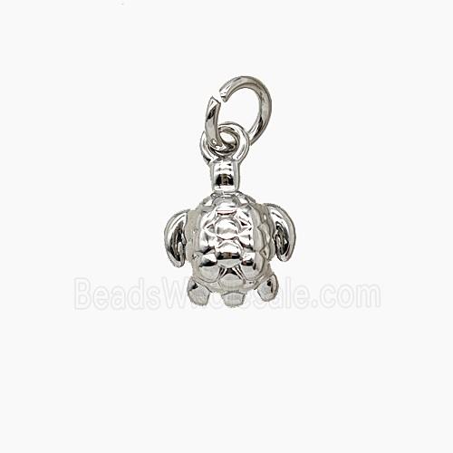 Copper Tortoise Pendant Platinum Plated