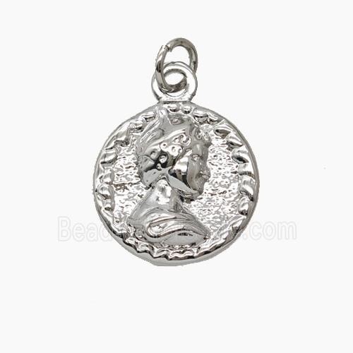Copper Human Pendant Platinum Plated