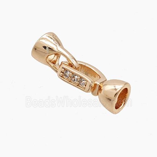 Copper Cordend Clasp Pave Zirconia Rose Gold