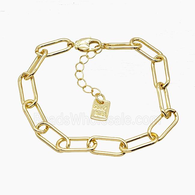 Copper Chain Bracelet Gold Plated