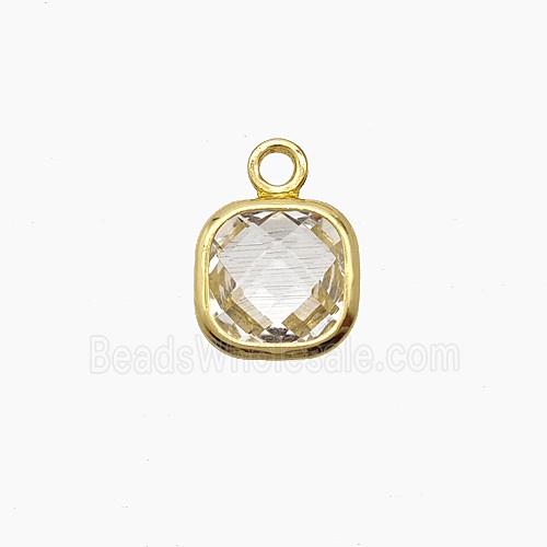 Clear Crystal Glass Square Pendant