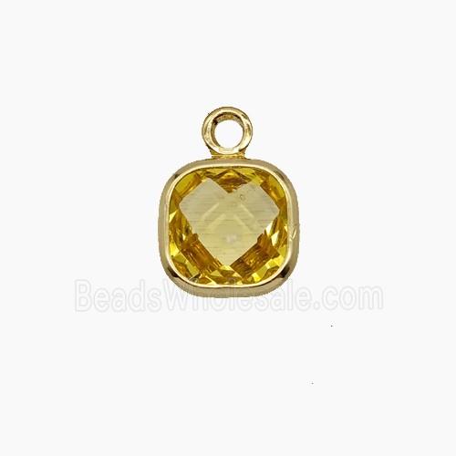 Champagne Crystal Glass Square Pendant