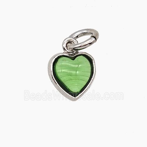 Green Catseye Glass Heart Pendant