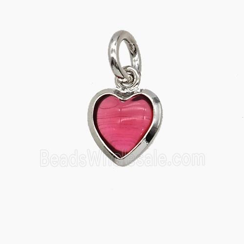 Red Catseye Glass Heart Pendant
