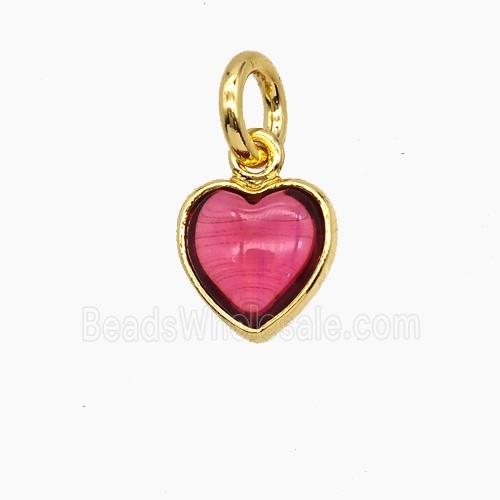 Red Catseye Glass Heart Pendant