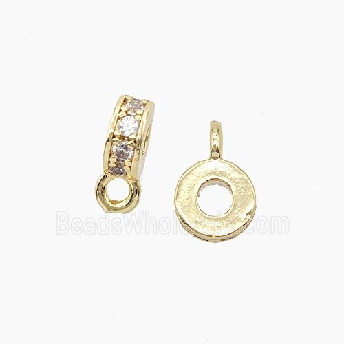 Copper Bail Pendant Pave Zirconia Gold Plated