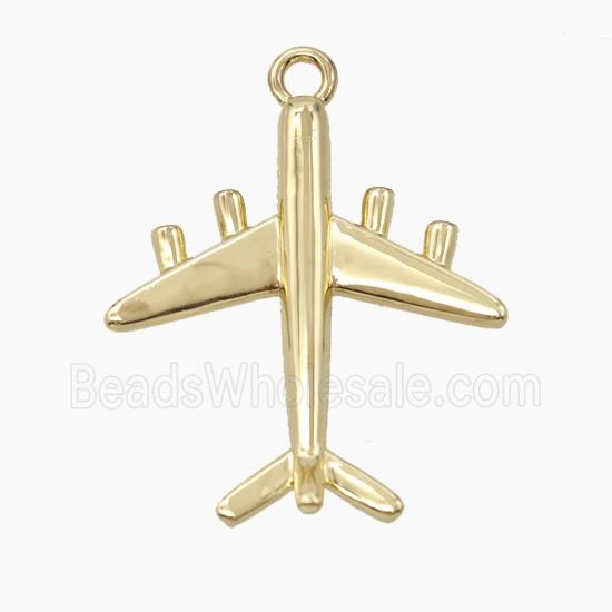 Copper Airplane Pendant Gold Plated