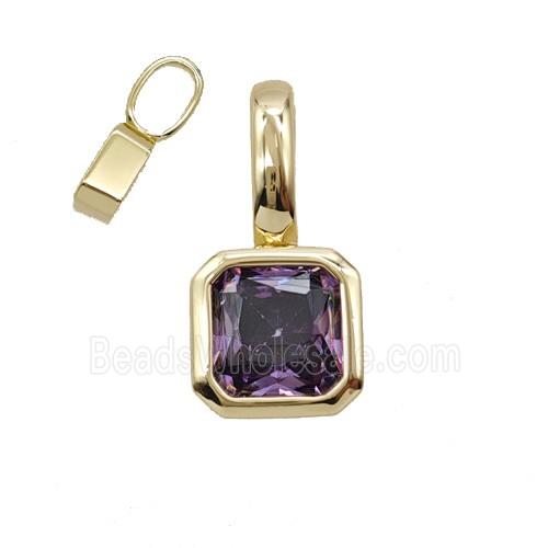 Copper Pendant Pave Crystal Glass Gold Plated