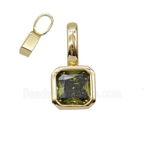 Copper Pendant Pave Crystal Glass Gold Plated