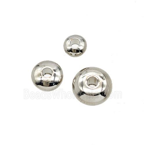 Copper Rondelle Beads Platinum Plated